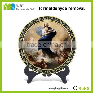 Eco-friendly Religious Catholic Christian Blessed Virgin Mary Baby Angels Decorative Carbon Custom Tourist Souvenir Plates thumbnail-1