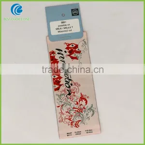 High Density Center Fold Garment Woven Label For Clothing thumbnail-2