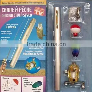 Black Portable Pocket Fish Pen Aluminum Alloy Fishing Rod thumbnail-3