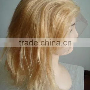 Straight Full Lace Wigs Aaaaa Human Hair Blonde thumbnail-1