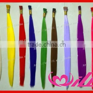 Cheap Synthetic Hair Crazy Color Solid Colored Synthetic Hair Extensions Bright Color Hair Extensions thumbnail-1