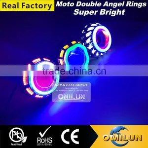 Factory Direct Double Angel Lamp Lens With Motorcycle Headlight/12 Warranty Months Quality Choice thumbnail-5