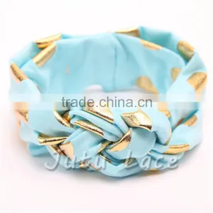 Flashing Gold Dots Bow Headband-polka Dot Hair Bow Headwrap-knotted Kids Stretchy Headwraps thumbnail-3