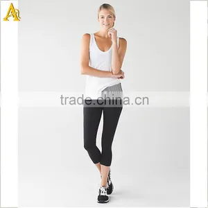 Wholesale Sportwear Suit , White Tank Top and Black Yoga Pants thumbnail-3
