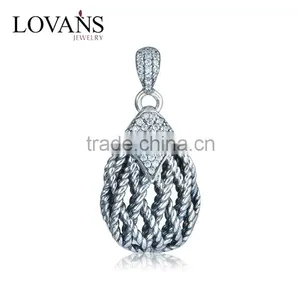 European Style Vintage Sterling Silver Pendant Necklace thumbnail-1