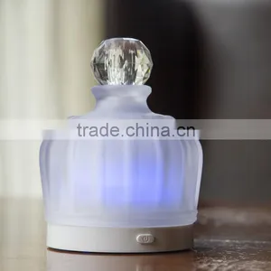 Colorful Glass USB/Battery-powered Fan Aroma Diffuser,Mini Aromatherapy Diffuser,Small Oil Dispenser w/ 7-color-change LED thumbnail-1
