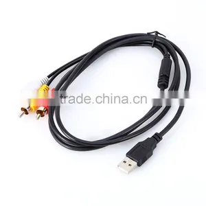 1.5m Male to Male USB 2.0 To 3 RCA Audio Video AV Adapter Cable Cord thumbnail-1