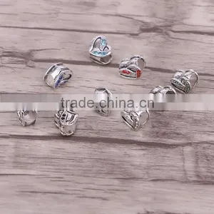 Antique Silver Plated Love Heart Big Hole Bead Charm Fits European Charm Bracelets thumbnail-2