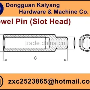Dowel Pin With Slotting Head (for Furniture); Zinc Plated (Blue , White/bright , Yellow Zinc Finish ); M4, M6 thumbnail-3