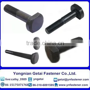 T Shape Bolts for Slot, DIN933/931 H.D.G / Galvanized With Black /yellow Zinc Plated/blue White thumbnail-1