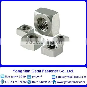 Square Nuts DIN928 Carbon Steel M4 M6 M8 M10 Hot Dip Galvanized Electro Galvanized thumbnail-1