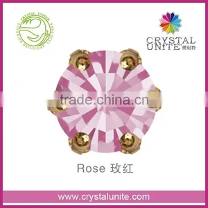Crystal Unite Lead Free Chaton in Crown Setting, Rose thumbnail-1