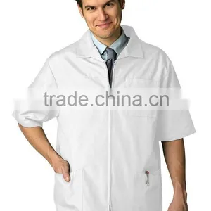 Custom Men's Medicail Zippered Short Sleeve Jacket (Available in 7 Solid Colors) thumbnail-3