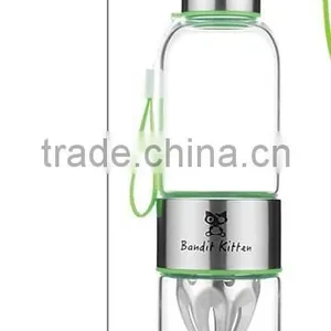 Wholesale 500ml Glass Drinking Sports Water Bottle ,Environmental Borosilicate Fruit Water Bottle With Stainless Steel Infuser thumbnail-5