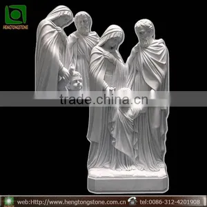 High Quality White Marble Stone Carving Holy Family Statue thumbnail-1