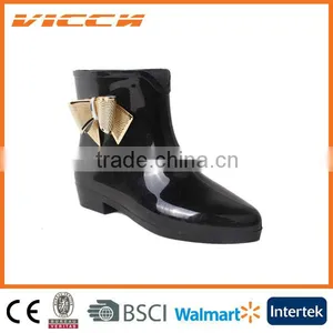 Shiny Pvc Transparent Ankle Rain Boots thumbnail-1
