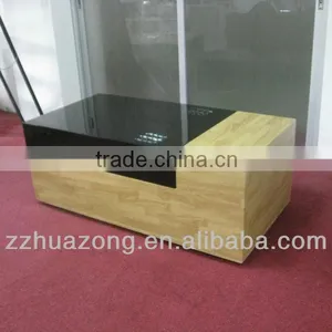 Modern High Gloss Coffee Table With Slidable Top thumbnail-2