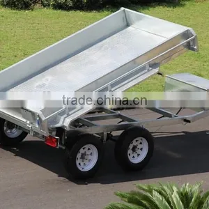 2016 Australia Hot Sales!!!10x5ft Hot Dipped Galvanized Hydraulic Heavy Duty Farm Used Tandem Trailer thumbnail-3