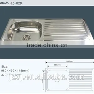 JZ-829 96x43 Export Indonesia Stainless Steel Kitchen Sink thumbnail-2