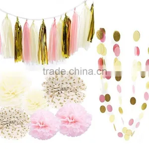 Wholesale Tissue Paper Flowers, Paper Tassel Garland, Circle Garland For Party Decoration thumbnail-1