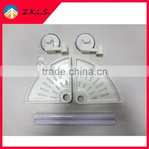 Household Wall Corner Plastic Bathroom Double Tiers Corner Shelves thumbnail-5