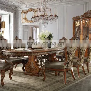 Luxurious Wooden Hand Carved European Royal King's Dining Chair And Matching Table Set(MOQ=1 SET) thumbnail-6
