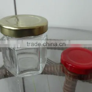 40ml Hexagon Shaped Glass Jam Jar Glass Honey Jar thumbnail-1