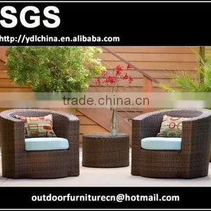 Outdoor Rattan Coffee Table and Chair thumbnail-1