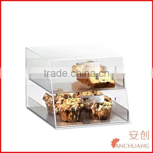 Two Tier Acrylic Display Case With Front Drawers Bakery Display Case thumbnail-1