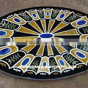 Mosaic Marble Inlay Coffee Table Top Antique Table Top thumbnail-1