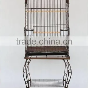 20" Open Top Parrot Cage With Stand In Black thumbnail-1