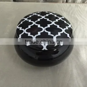 Customer Handpainted White Ceramic Jewelry Gift Box Round thumbnail-2