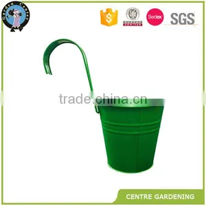 Metal Wall Buckets Planter Home Decor Flower Pot Hook Bright Color Balcony Hanging Metal Hook Flower Pot thumbnail-3