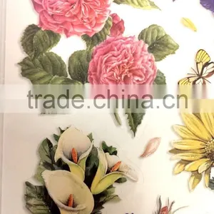 Colorful Floral Design Sticker, Classic Decorative Shinny Glitter Sticker thumbnail-4