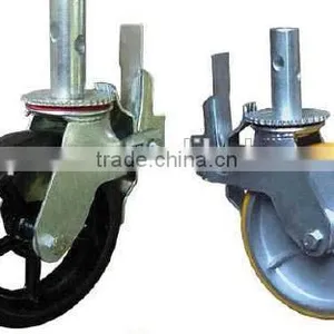 Solid Stem Brake PU ON Nylon Wheel Used Scaffolding Caster for Sale thumbnail-1