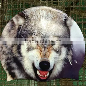 Full Color Whole Cap Printing Colorful Silicone Swimming Cap thumbnail-1