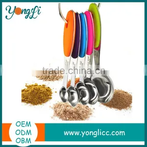Wholesale Silicone Stainless Steel Measuring Cups and Measuring Spoon Set thumbnail-1