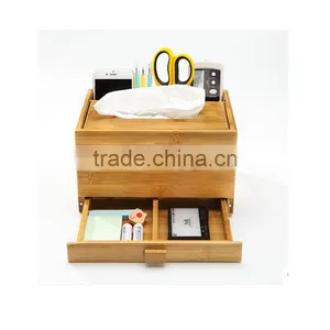 Aonong Bamboo Desk Organizer for Mobile Phones & Tablets/tissue Box thumbnail-1