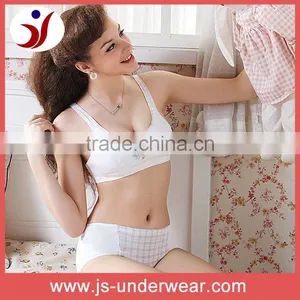 Young Girl Cartoon Print Lovely Lingerie, Teen Cotton Sexy Fancy Bra Panty Set thumbnail-1