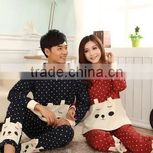 Catton Dog Print Dot Cotton Funny Couples Pajamas thumbnail-2