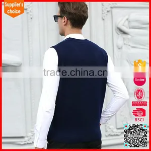 Hot Selling Mens Sleeveless Knitted Cool Sweater Vests Sleeveless Button Sweater Vest thumbnail-2