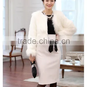 Eight Colour Woman Short Faux Fur Coat Winter Lady Wedding Jackets Long Sleeves thumbnail-2