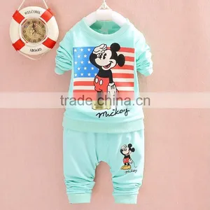 HOT SALE Spring Autumn Baby Boy Girls Print Cartoon Brand Character T-shirt+pants 2 Sets Kids Fashion Clothes Baby Sports Suits thumbnail-4