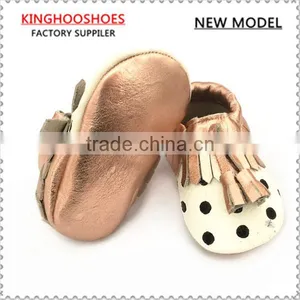 Wholesale Italian Leather Soft Sole Moccasins Baby Shoes With Tassel thumbnail-1