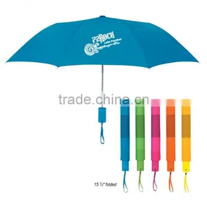 42" Arc Neon Telescopic Automatic Folding Umbrella - Nylon Material, Matching Sleeve and Handle and Comes With Your Logo thumbnail-1