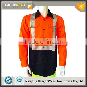 Hi Vis Long Sleeve Safety Shirt With Reflective Tape for Australia thumbnail-1