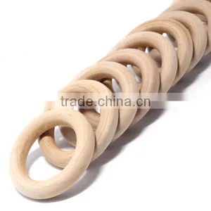 40mm Unfinished Wood Ring Natural Round Beads DIY Craft Accessories thumbnail-1