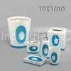 6 Piece Conique Nuance Blue Porcelain Bathroom Accessory Sets thumbnail-1