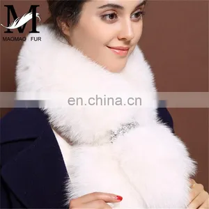 Star Style Women Winter Fox Fur Scarf Collar Super Fashion Long Scarf thumbnail-1