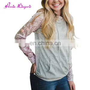 NO MOQ Gray Long Sleeves Velvet New Design Oversized Hoddie Sweatshirt thumbnail-1